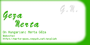 geza merta business card