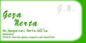 geza merta business card
